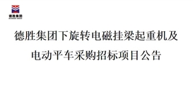 华体会 （hth）·官方网站-登录入口-HTH SPORTS
下旋转电磁挂梁起重机及电动平车采购招标项目